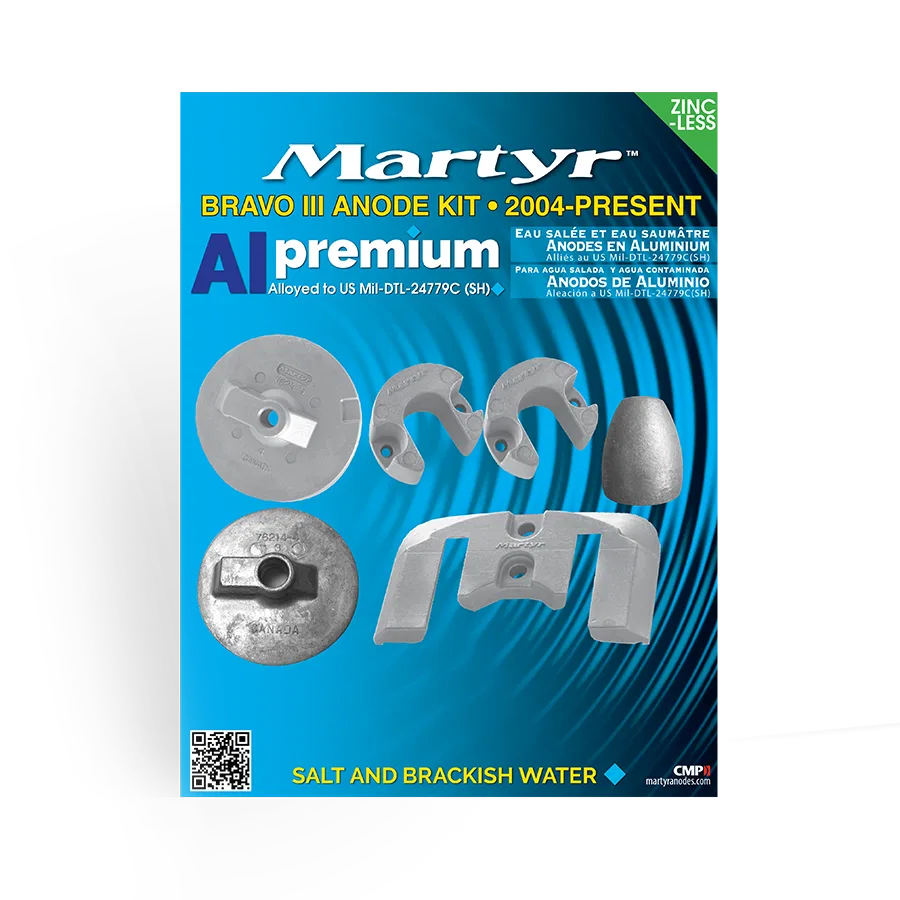 CMBRAVO3KITA – CMP GROUP Marine Anode Kit, For Use In Salt And Brackish Water Fits Bravo III Engine 2004 To Present A...